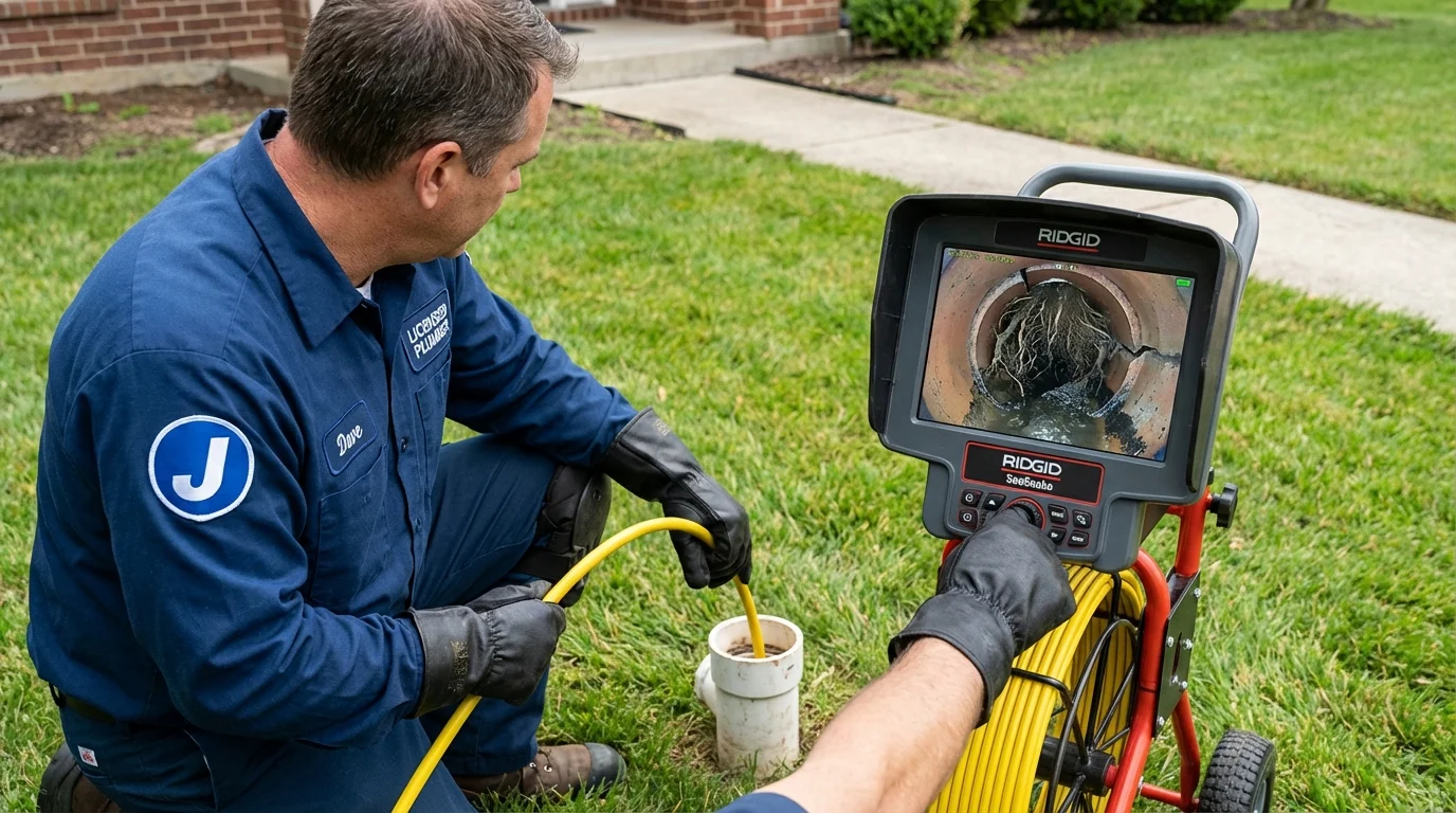 Sewer camera inspection being performed by Johns Plumbing LLC in Winnie